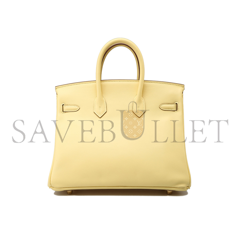 HERMES MASTER BIRKIN 25 SWIFT LEATHER GOOSE EGG YELLOW GOLD BUCKLE BAG H049362CK07 (25*20*13cm)